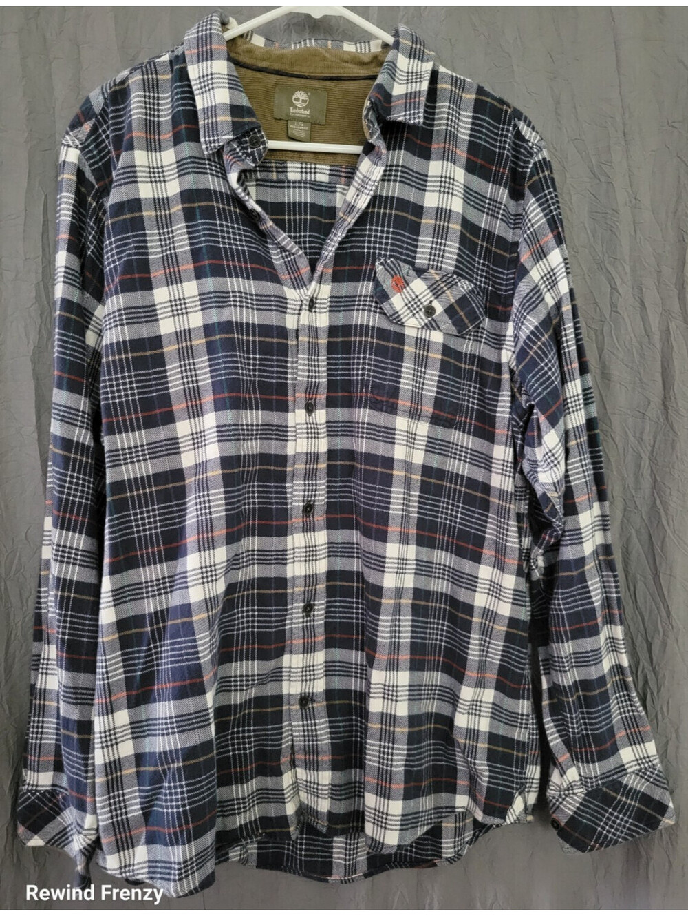 Timberland Earthkeepers Flannel Shirt Jacket Men’s Large Blue Plaid Shacket